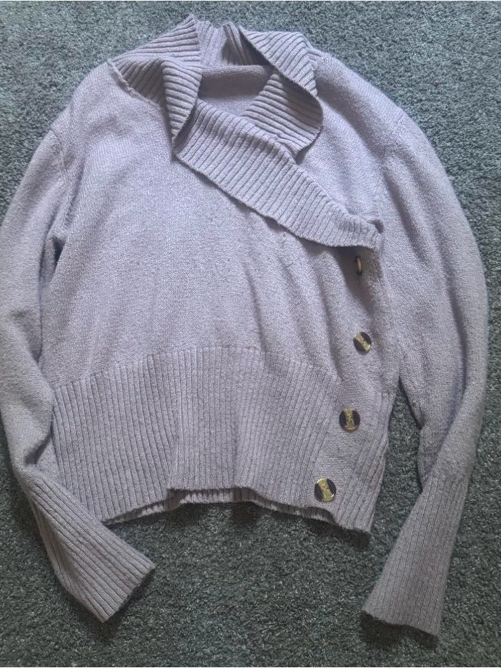 Cozy Lilac Button-Accent Women's Sweater